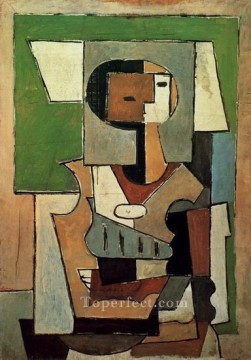 Composición con personaje de Mujer de brazos cruzados 1920 cubismo Pablo Picasso Pinturas al óleo